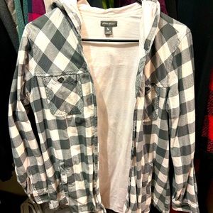 Eddie Bauer plaid shacket with good